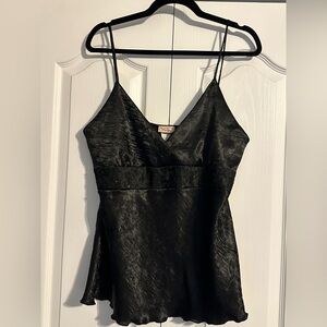 Elegant Black Satin Top